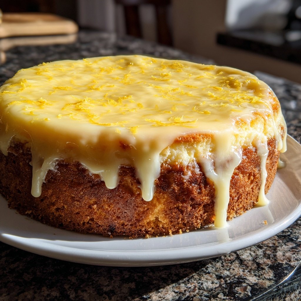 Käsekuchen mit Zitronenguss