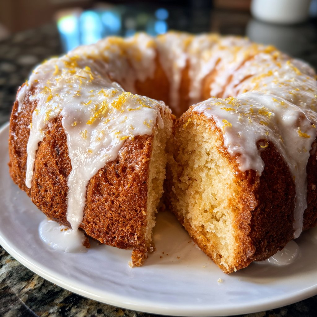 Zitronenkuchen mit Orangenabrieb