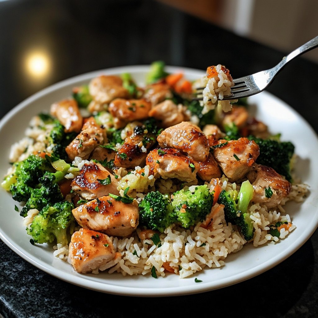 High Protein Bowl mit Reis und Hähnchen