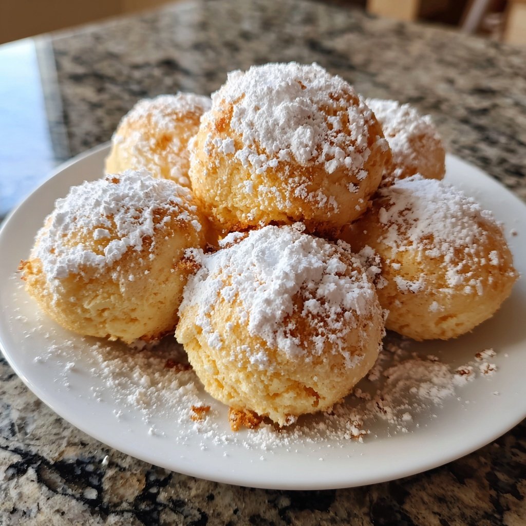 Quarkbällchen mit Vanille und Puderzucker