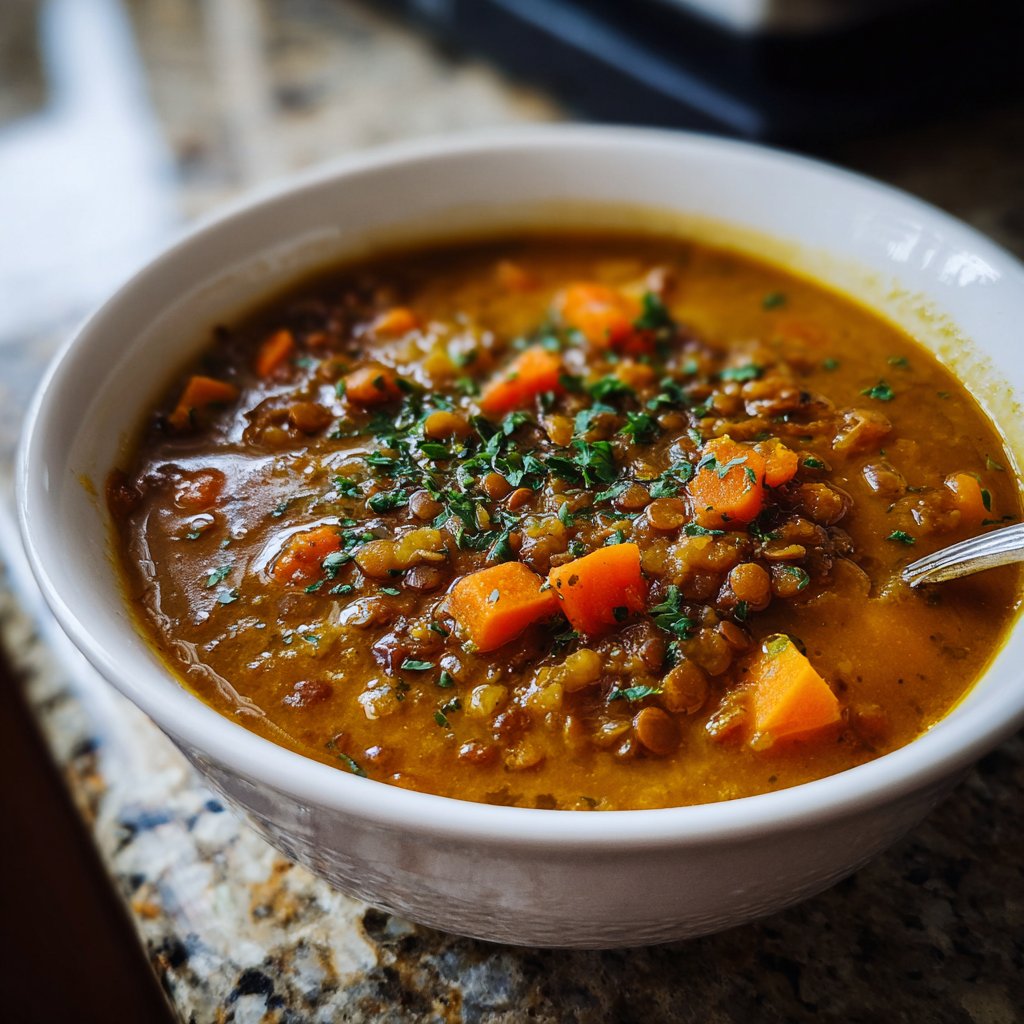 Linsensuppe mit Karotten